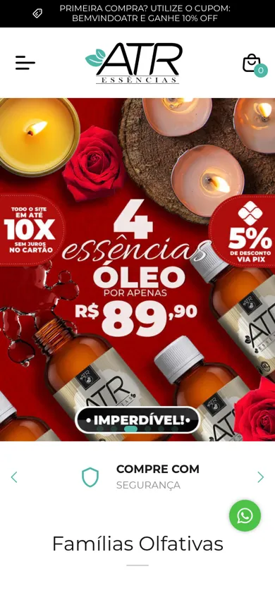 Loja ATR Essências no celular