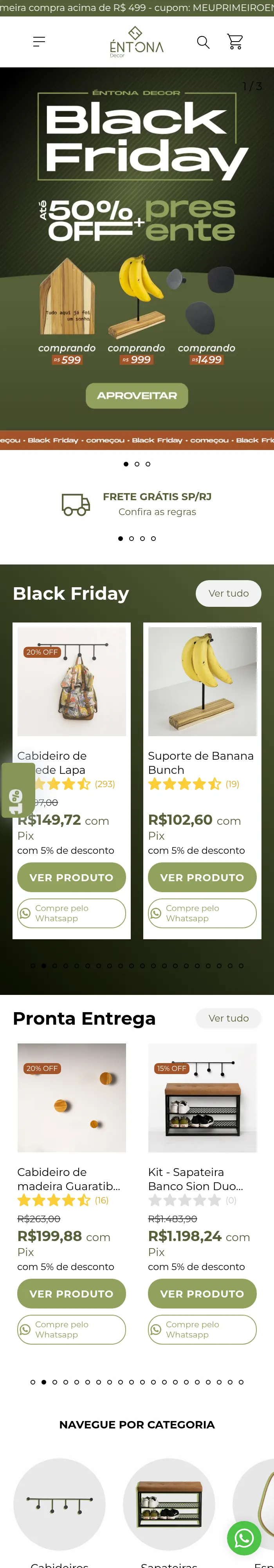 Template Tendencia Decor — Homepage (mobile)