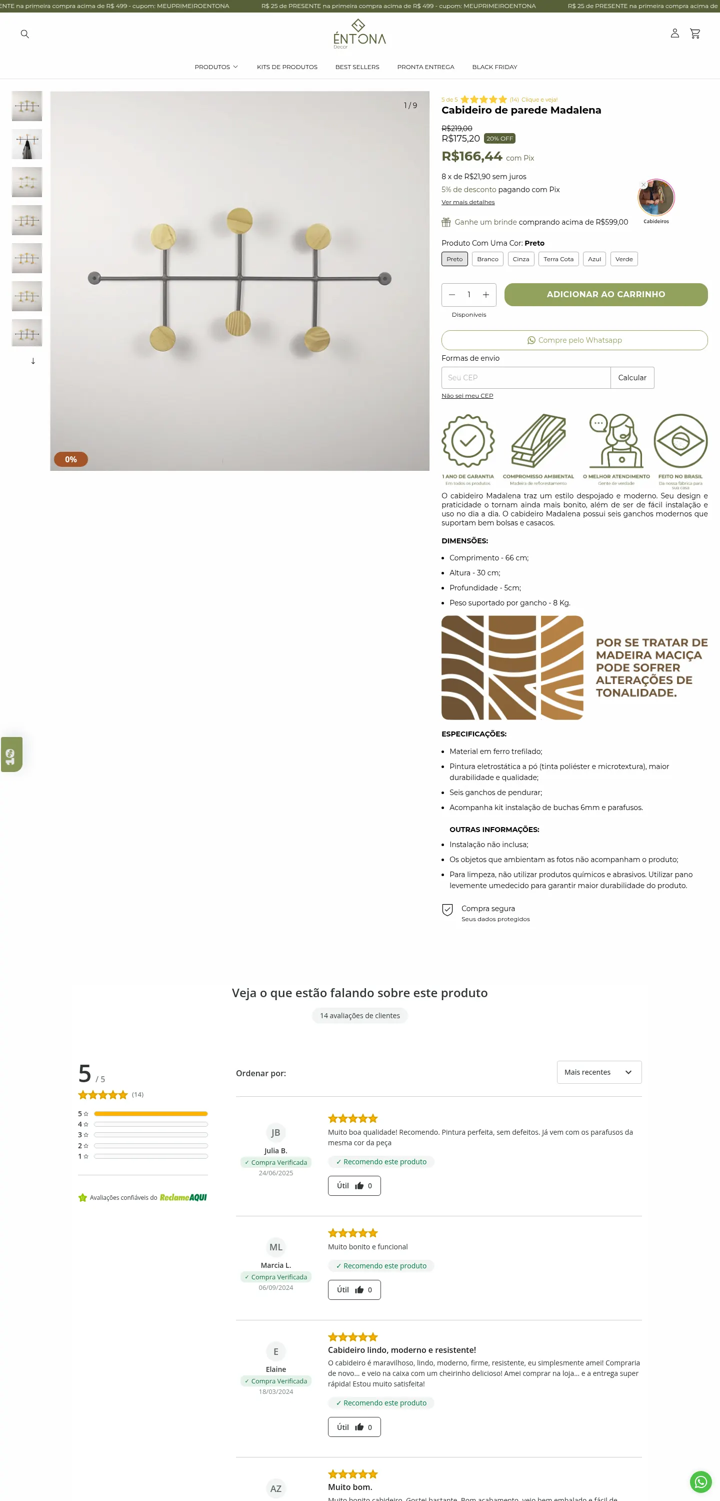 Template Tendencia Decor — Página de produto (desktop)